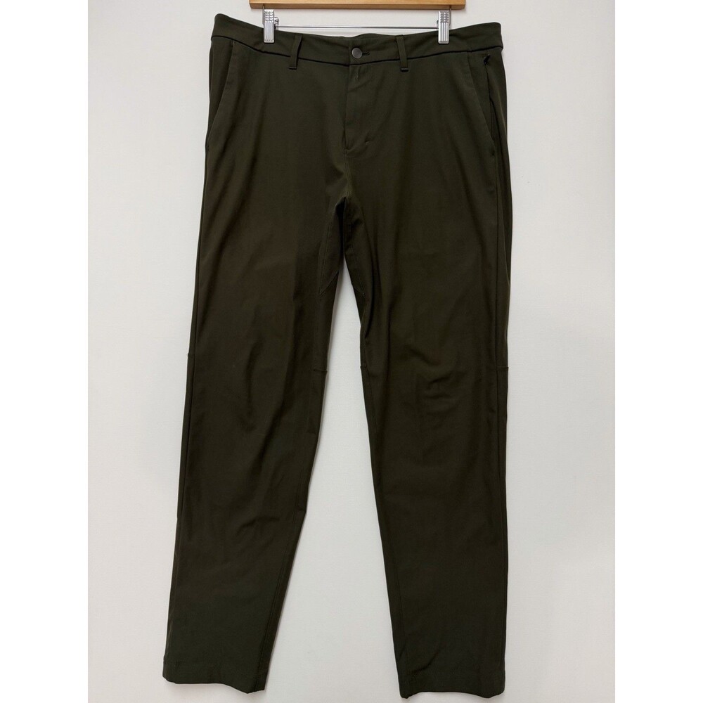 Lululemon Commision Pants Mens 36x31 Olive Green Stretch Pockets Performance